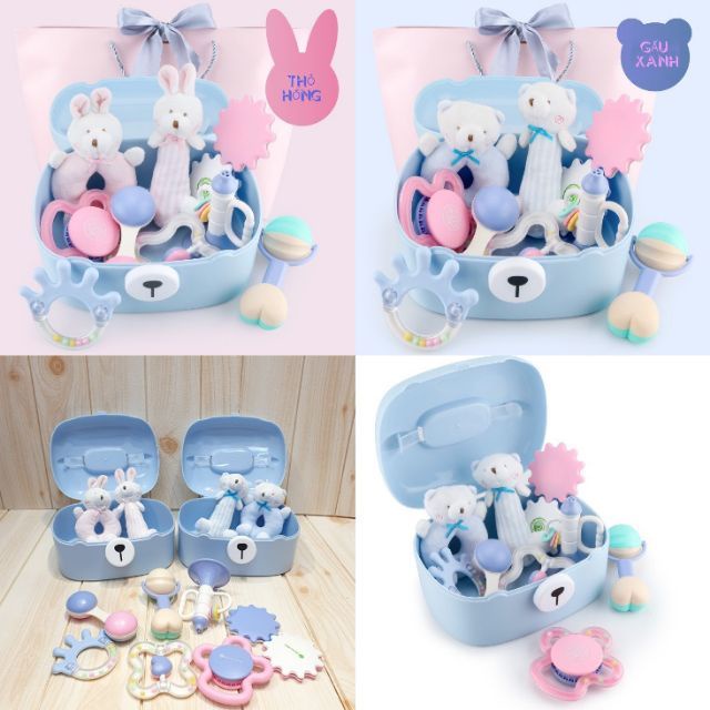 Bộ đồ chơi xúc xắc 9 món cho bé GORYEO BABY, set lúc lắc gấu phát triển trí tuệ - Monnie Kids