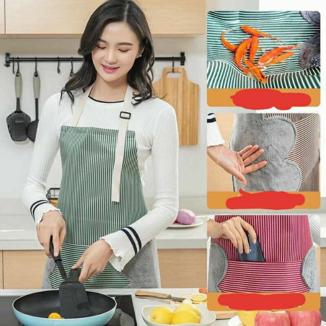 Tạp dề kèm khăn lau tay bên hông