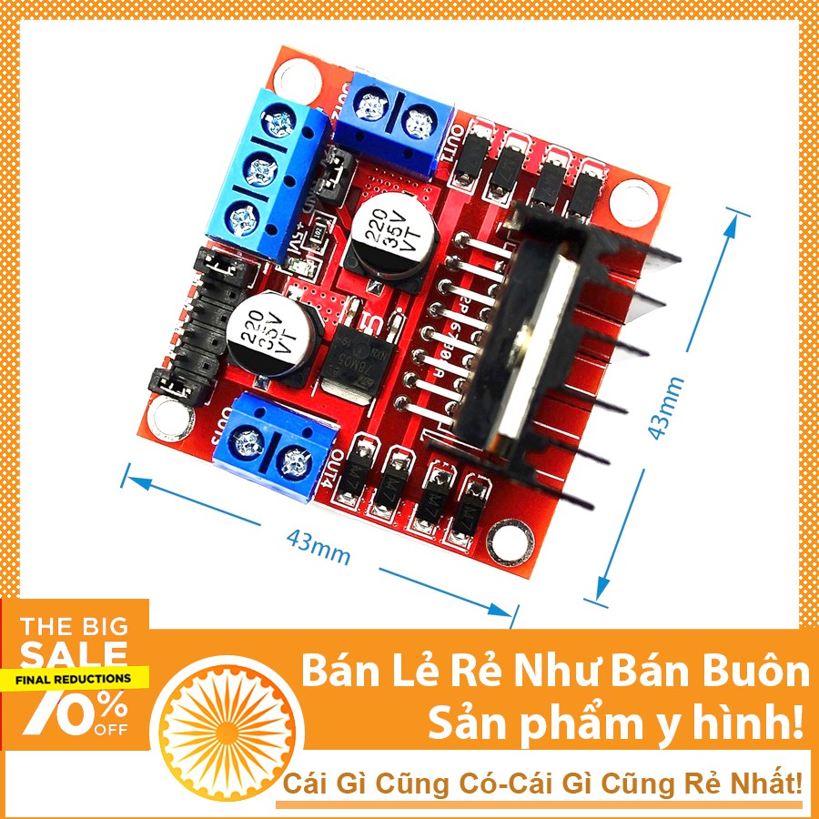 Module Điều Khiển Động Cơ L298 Đỏ