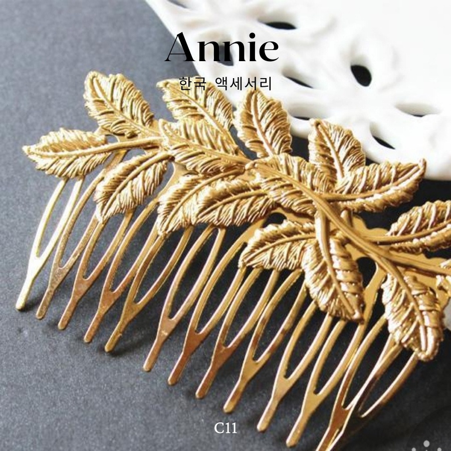 Cài tóc lá vàng nữ tính trẻ trung ANNIE - C11