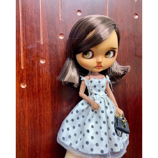 Đầm chấm bi trễ vai size blythe,xinyi,barbie