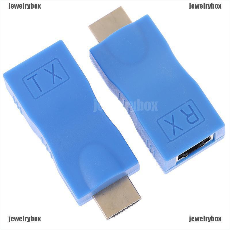 {jewelry box}2pcs 1080P HDMI Extender to RJ45 Over Cat 5e/6 Network LAN Ethernet Adapter Blue | BigBuy360 - bigbuy360.vn