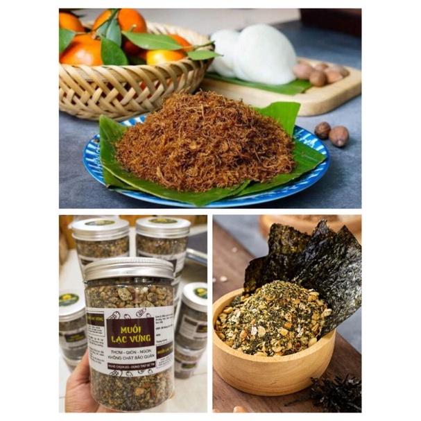 Ruốc nấm hương/ Muối lạc vừng thực dưỡng món thuần chay