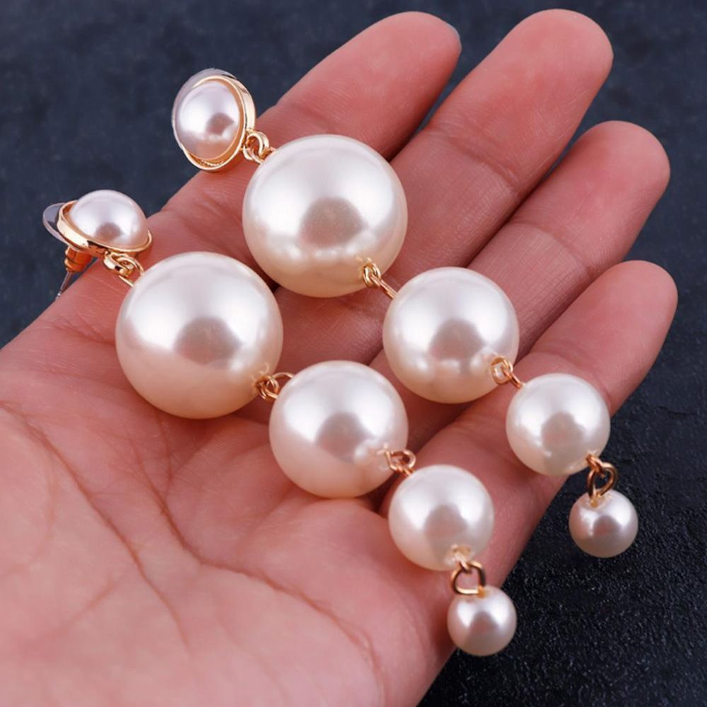 Bông tai tua rua hạt ngọc trai nhân tạo thanh lịch sang trọng