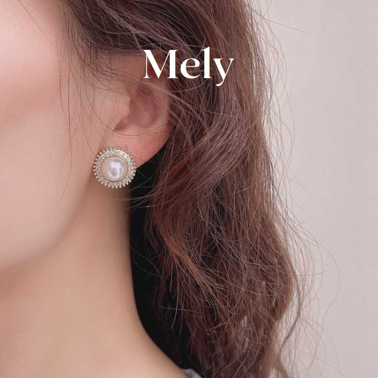 Bông tai ngọc trai nhân tạo đính đá cao cấp sang trọng dành cho nữ - Mely HA15