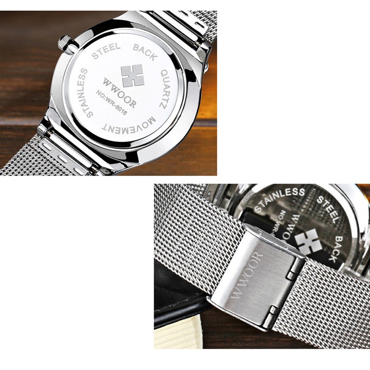 Đồng hồ nam Wwoor thời trang chính hãng dây thép không rỉ SP538 (Nhiều màu) | BigBuy360 - bigbuy360.vn