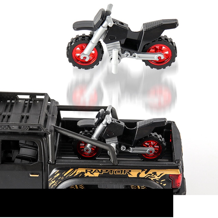Mô hình xe ô tô địa hình FORD RAPTOR Beast Raptor Offroad 6 bánh tỷ lệ 1:28 thân hợp kim có đèn âm thanh cót chạy đà