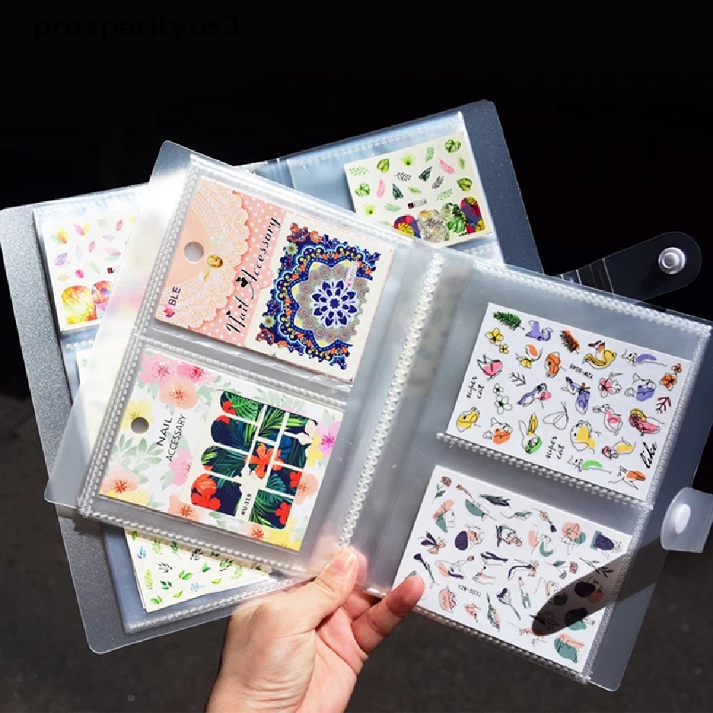 [prosperityus3] 80/168 Slots Nail Sticker Empty Storage Book Holder Case Photo Album With Button [new]
