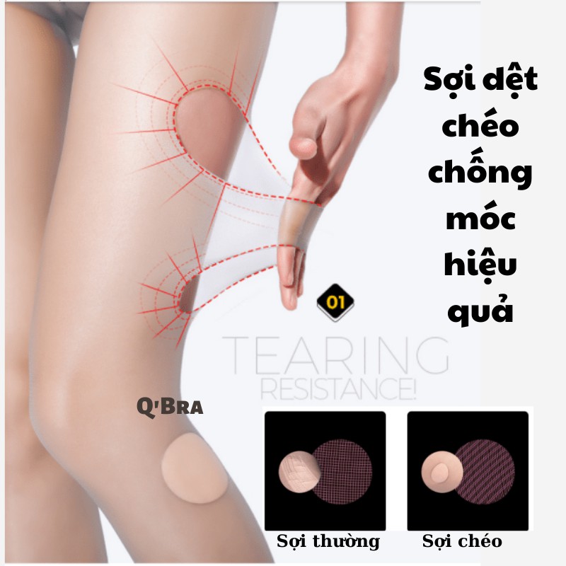 Quần tất da chân siêu mỏng 15D sợi đan chéo chống móc quần tất siêu bền cho mùa hè tạo cảm giác thon gọn chân sexy