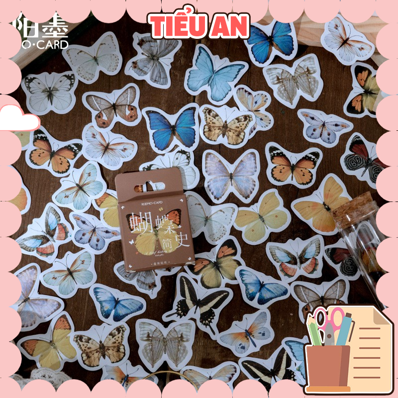 Bộ sticker/ Hình dán Kiểu Dáng Bươm Bướm 3D