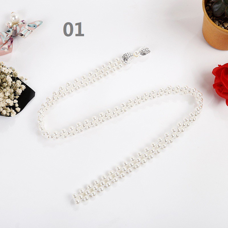 Thắt Lưng Dây Xích Phối Ngọc Trai Hình Trái Tim Thanh Lịch Cho Nữ