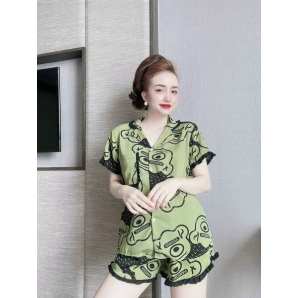BỘ PIJAMA ĐÙI NỮ LỤA MANGO LOẠI 1