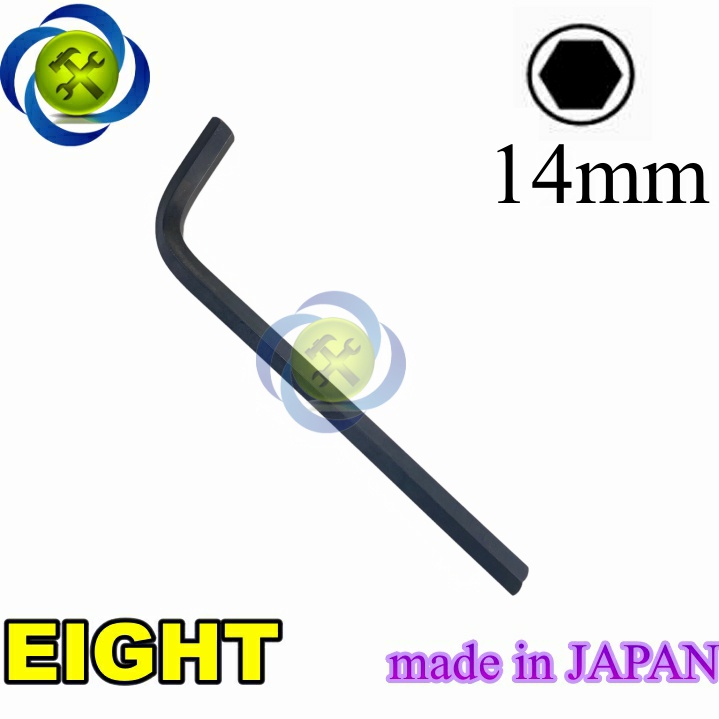 Lục giác chữ L 14mm JAPAN Eight 008-14 loại 2 đầu bằng kích thước 14mm x 55mm x 225mm