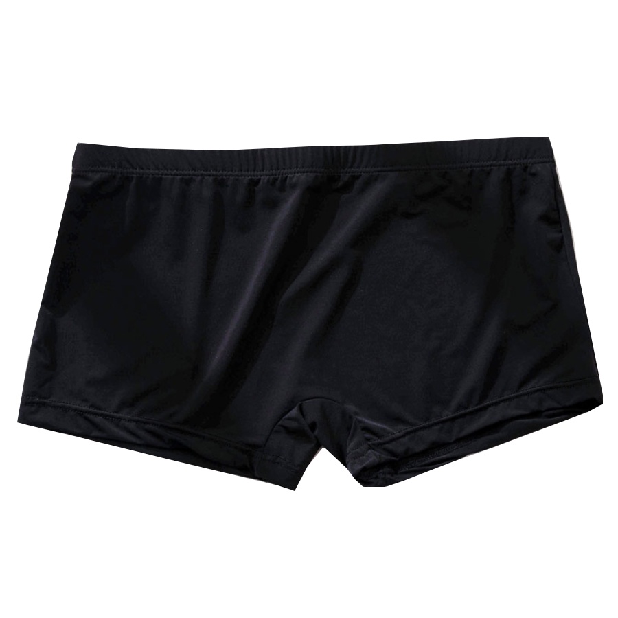 Quần Lót Boxer Vải Lụa Lạnh Mềm Thoáng Khí Co Giãn Tốt Màu Trơn Cá Tính Cho Nam