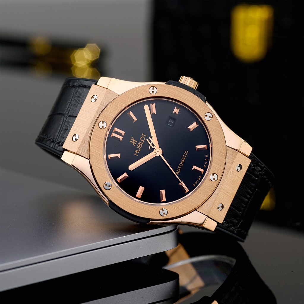 [Máy cơ] Đồng hồ nam nữ Hublot máy cơ automatic - 38mm chống xước, nước hàng fullbox hãng