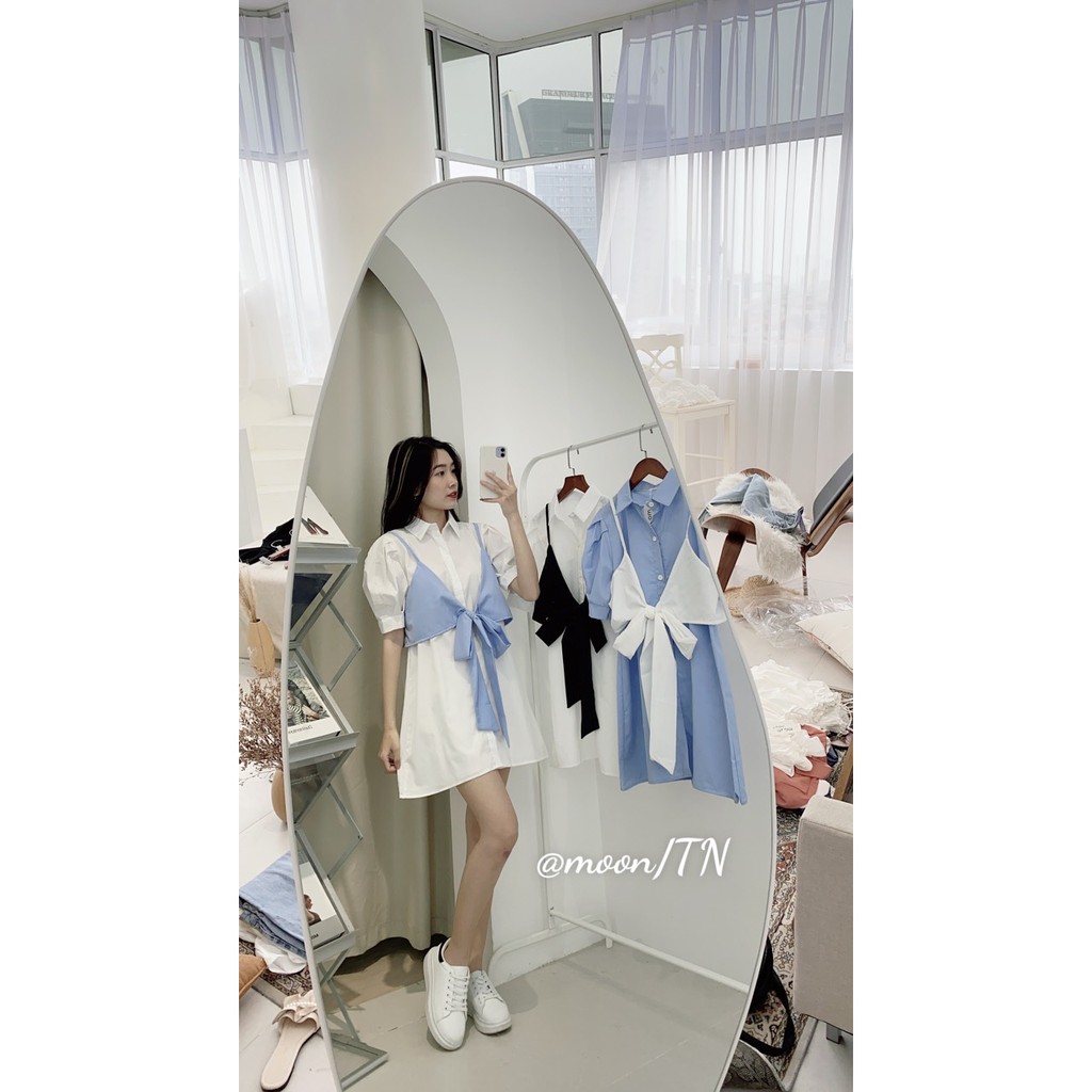 Đầm Sơ Mi Suông Trắng❤️FREESHIP❤️Hàng Xuất Dư Chất Bao Đẹp Mềm Mát nana store hn