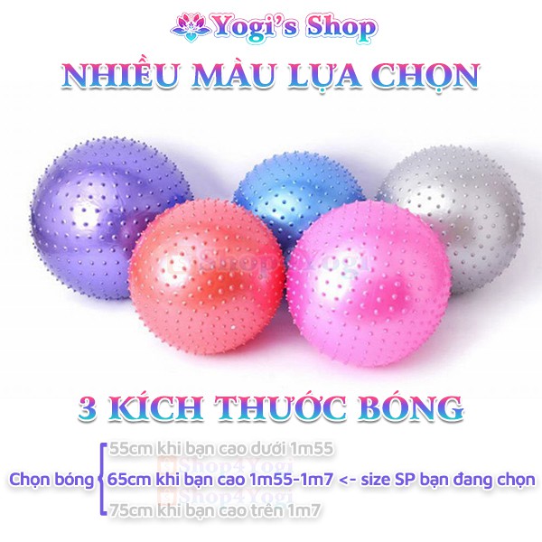 Bóng Gai Tập Yoga GYM Fitness, Đường Kính 65cm | Chịu Sức Nặng Đến 150kg, Chống Nổ