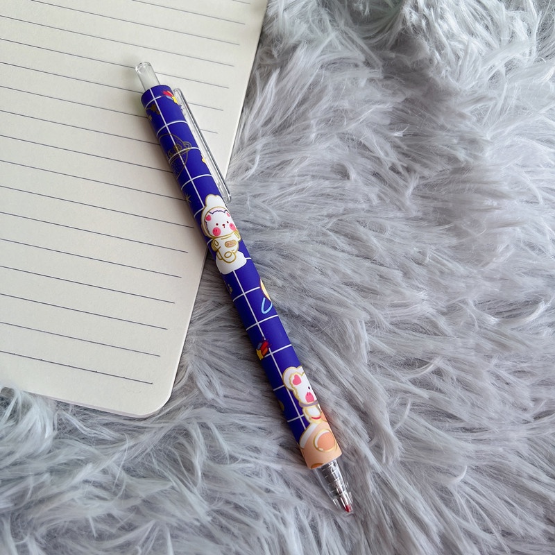 Bộ 6 Bút Mực Đen Dạng Nhấn Hình Chú Gấu Dễ Thương Cho Học Sinh Nữ