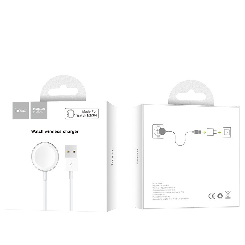 Đế sạc không dây cao cấp HOCO CW16 0.35A cho đồng hồ thông minh Apple iWatch 4 / 3 / 2 / 1 - Hàng chính hãng