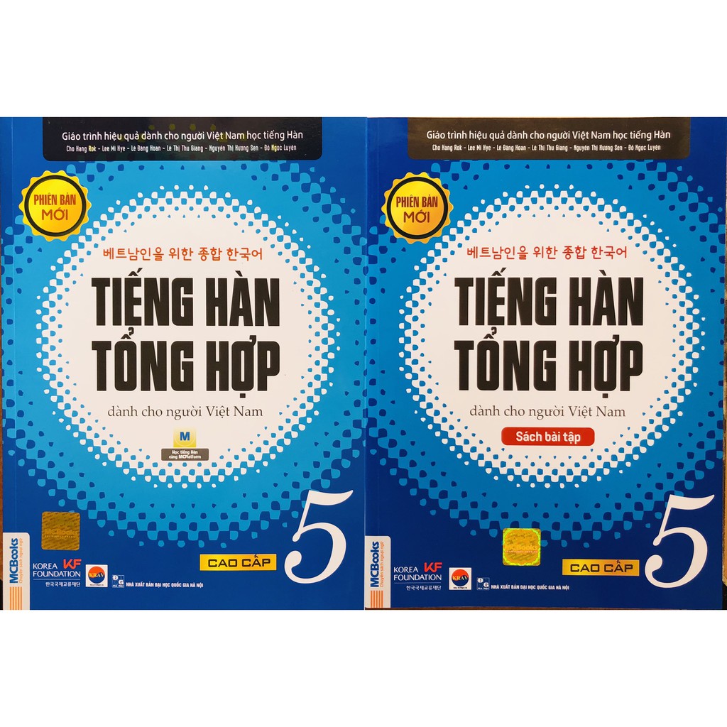 Sách - Combo Tiếng Hàn Tổng Hợp Dành Cho Người Việt Nam - Cao Cấp 5 bản 1 màu(SGK + SBT)
