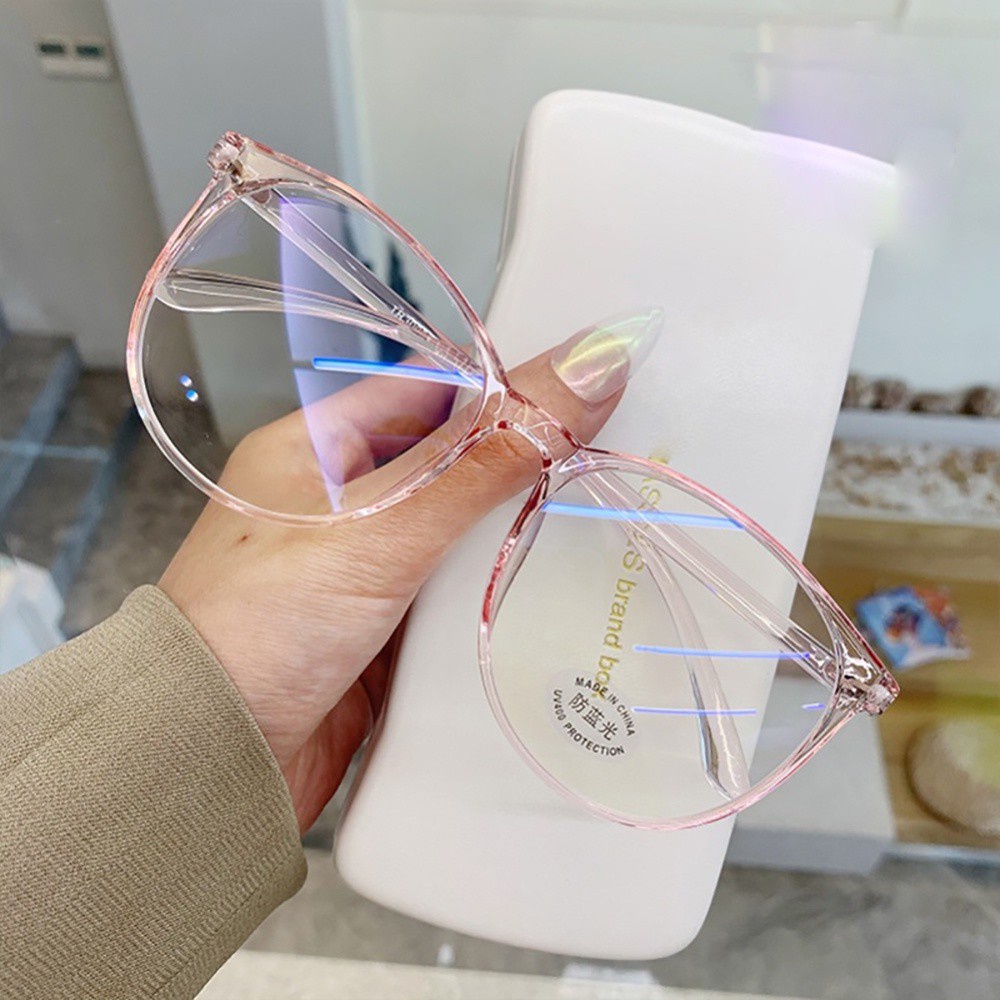 Mắt kính gọng nhựa tròn trong suốt phong cách Hàn Quốc cổ điển thời trang dành cho nam và nữ