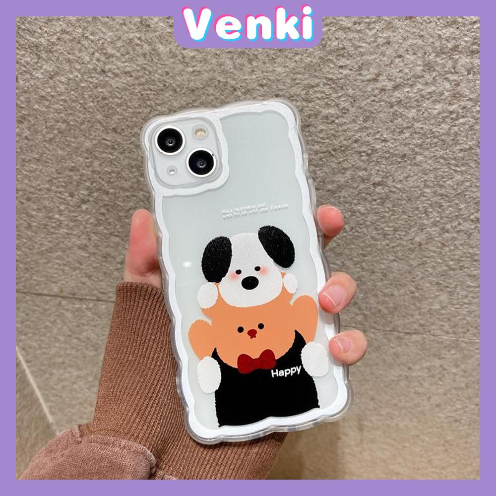 iPhone Case Silicone Soft Case Clear Case Wave Non-Slip Shockproof Camera Cover Protection Puppy Cute Compatible For iPhone 13 Pro Max iPhone 12 Pro Max iPhone 11 iPhone7 Plus
