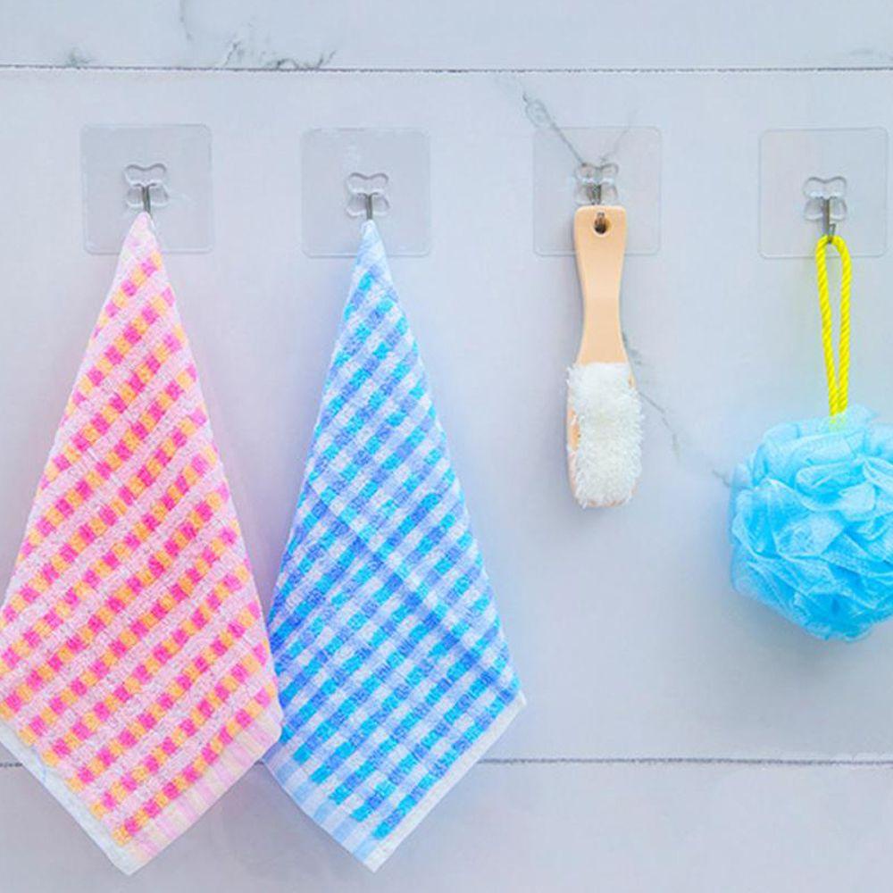 Set 1 / 6 Móc Treo Đồ Dán Tường Trong Suốt Chống Nước Cho Nhà Bếp Và Phòng Khách