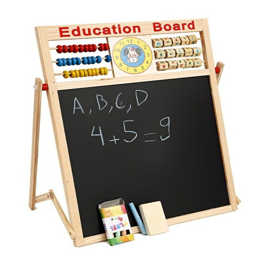 Bảng gỗ học chữ cái học toán cho bé- có chân đỡ chắc chắn