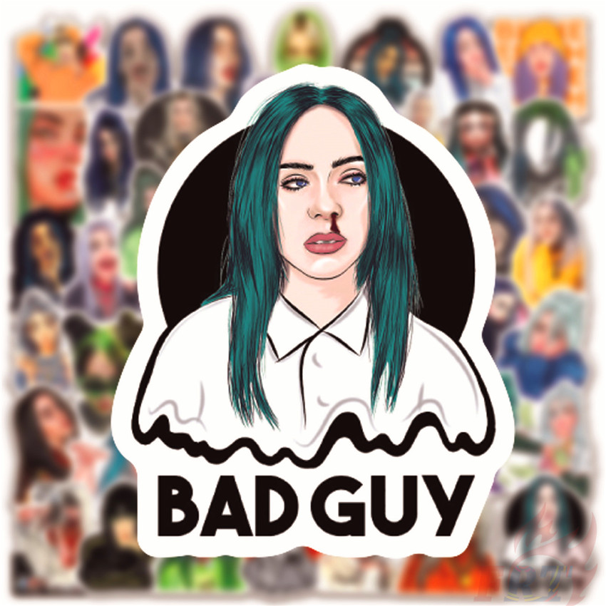 ❉ Billie Eilish Series 07 - Pop Singer Superstar Stickers ❉ 50Pcs/Set DIY Fashion Mixed Doodle Decals Stickers