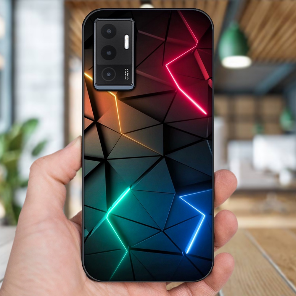 Ốp lưng Vivo V23e viền đen in hình hoạ tiết 3D