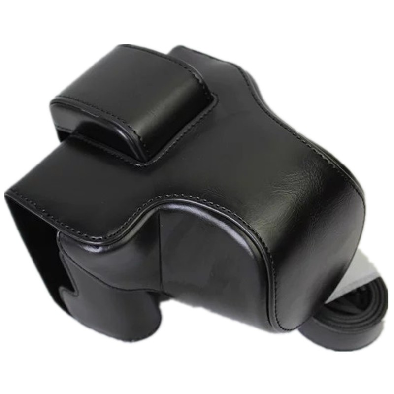 Túi Da Pu Đựng Máy Ảnh Canon Eos M5 Kèm Dây Đeo Cổ 15-45mm Lens