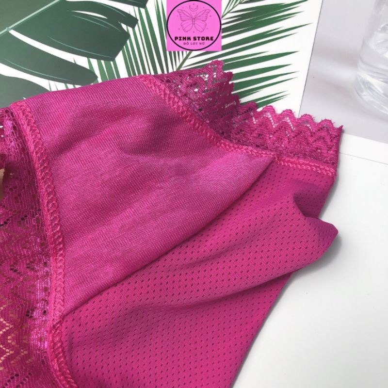 Quần Lót Nữ Thun Lạnh Cạp Thấp Thông Hơi Viền Ren Thoáng Mát PINK STORE QL5866 | BigBuy360 - bigbuy360.vn