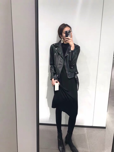 Áo da ZARA xịn chuẩn chất ảnh thật kèm feedback