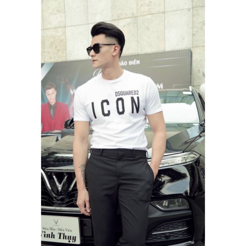 Áo Thun ICON basic Năm Nữ Mặc Cặp, Cotton 4  chiều Thoáng Mát