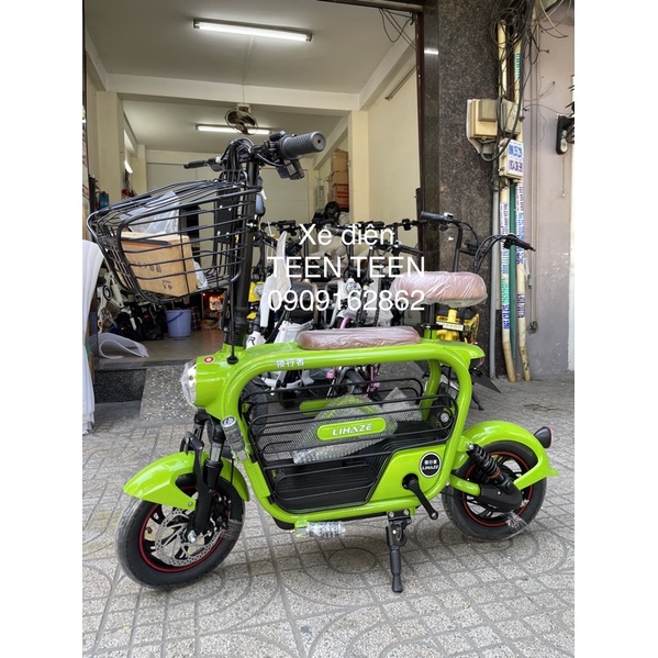 Xe điện LIHAZE 2022 trà Xanh pin Lithium 15A hot girl.