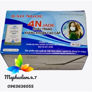 [1 hộp ] Khẩu trang y tế 4 lớp KHÁNG KHUẨN Bảo Ngọc