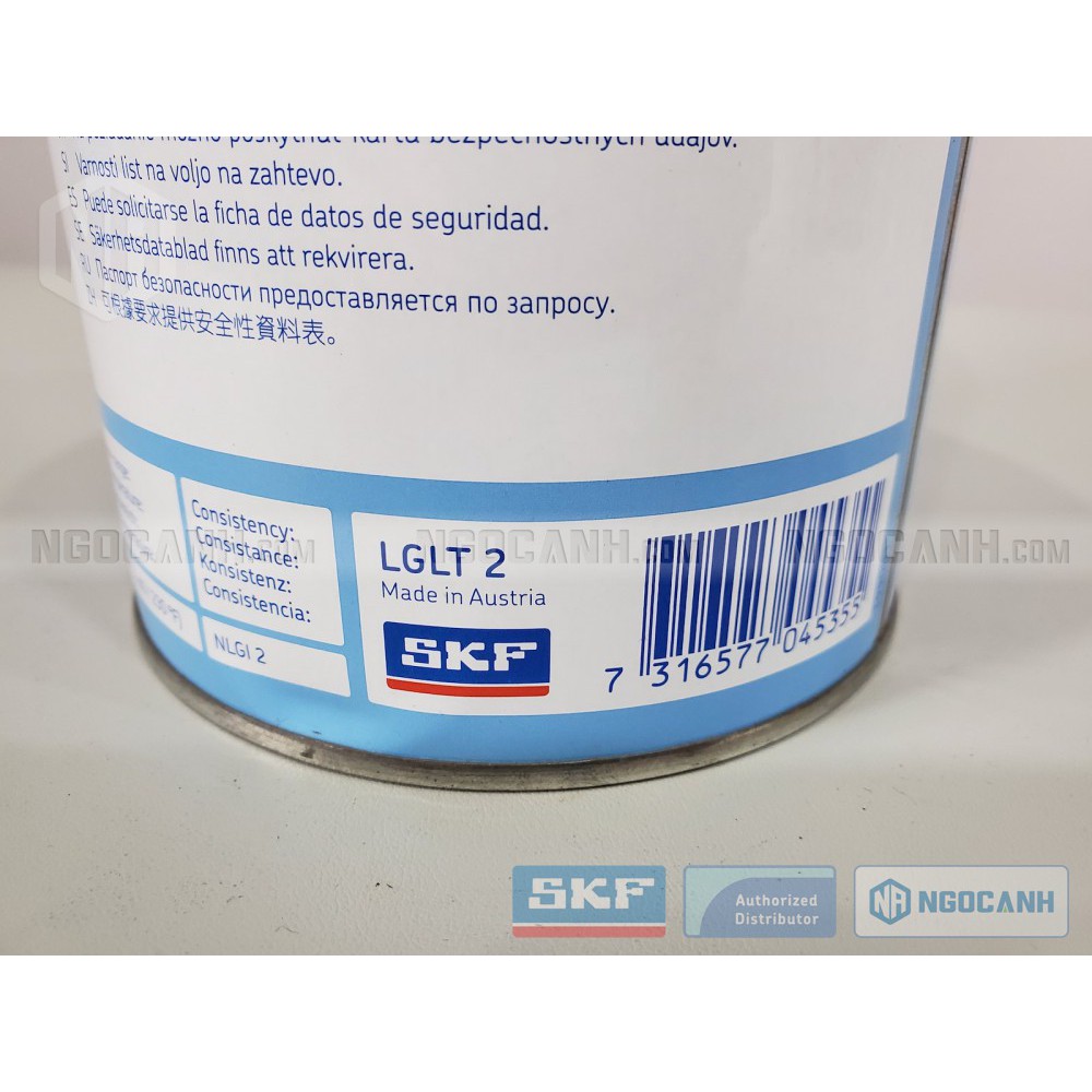 Mỡ SKF LGLT 2/1 - mỡ nhiệt độ thấp tốc độ cao