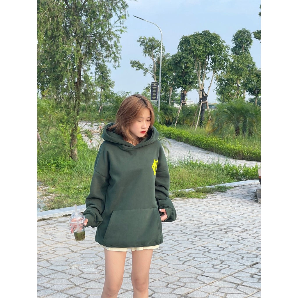 Áo Hoodie zip Mikenco Interlocking form rộng hottrend 2022, Áo Hoodie Unisex Nam Nữ