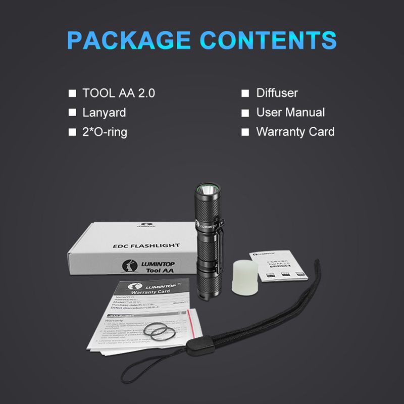 Đèn Pin AA 2.0 Mini 650 Lumens 127M Kèm Móc Khóa Tiện Dụng Khi Đi Cắm Trại