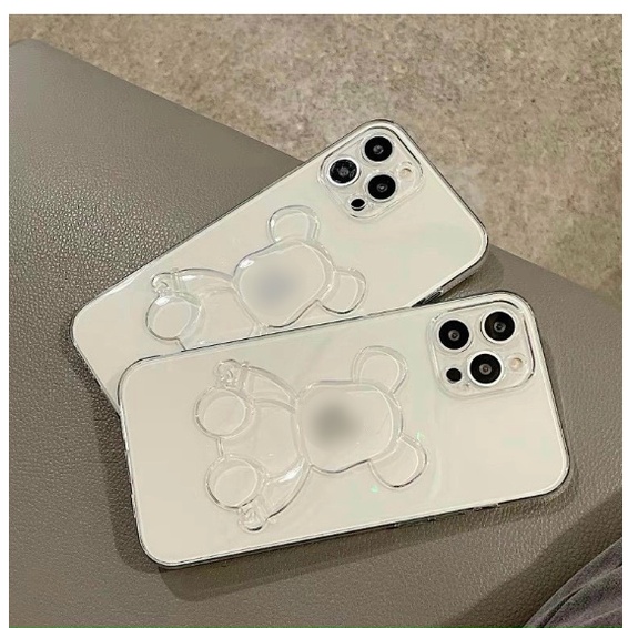 Ốp lưng silicon trong Gấu bearbrick dành cho iphone 14,   7 plus, 11,11 Pro max, 12,13 Pro , 13Promax, Siêu dễ thương