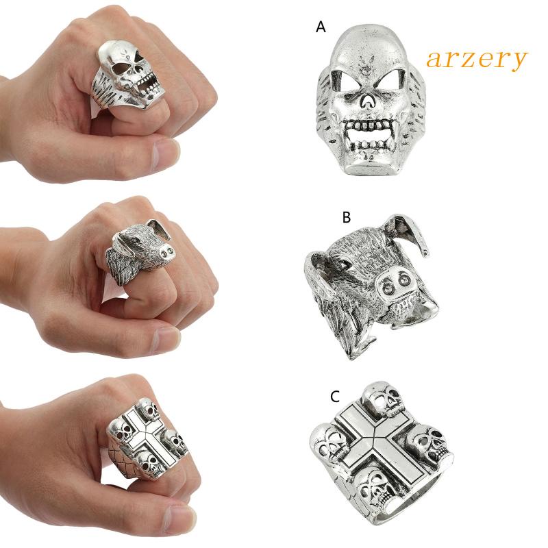 Arz. Nhẫn Bạc Hình Đầu Lâu Cá Tính Cho Nam