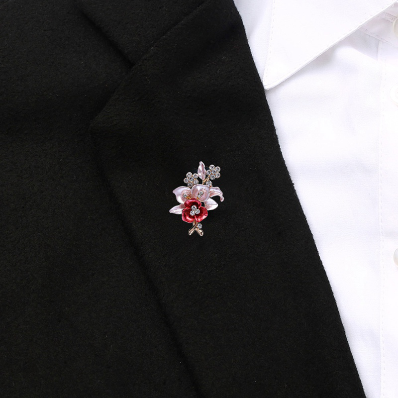Trâm Cài Áo Hình Hoa Đính Pha Lê Phong Cách Vintage