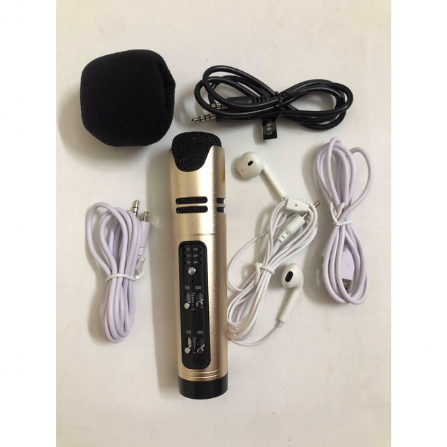 Mic hát livestream karaoke C16 tặng tai nghe đầy đủ phụ kiện