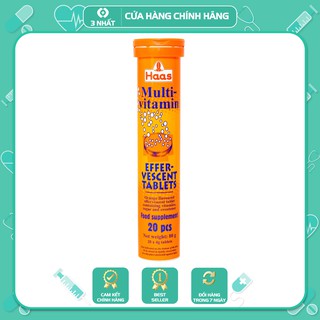 Viên sủi Multi-Vitamin Effer-Vescent Tablets Haas hương cam, bổ sung vitamin C cho cơ thể