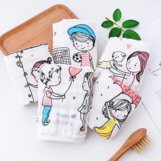 Set 5 khăn mặt xô 6 lớp cho bé