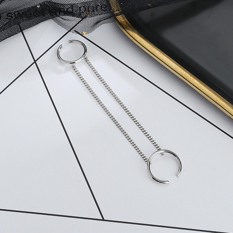 Nhẫn Hai Lớp Dạng Hở Phối Dây Xích Phong Cách Hip Hop Hàn Quốc 19241