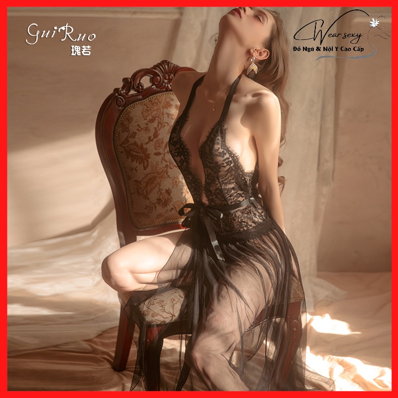 Váy Ngủ Ren Mỏng Sexy Gợi Cảm Dáng Dài MS1580 [CWEAR.SEXY_ĐỒ NGỦ &amp; NỘI Y CAO CẤP]