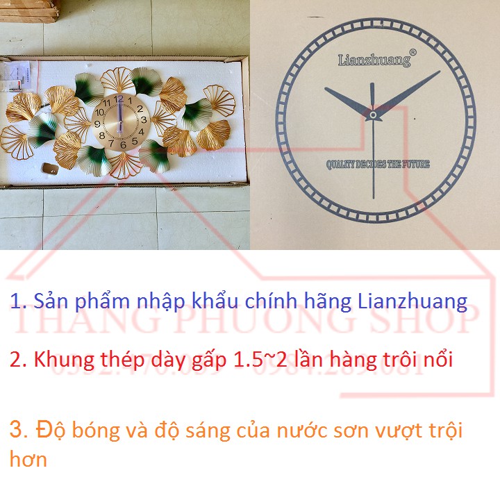 Đồng Hồ Trang Trí Treo Tường Lá Sen TP-001G (Tặng Máy Đồng Hồ Thay Thế)