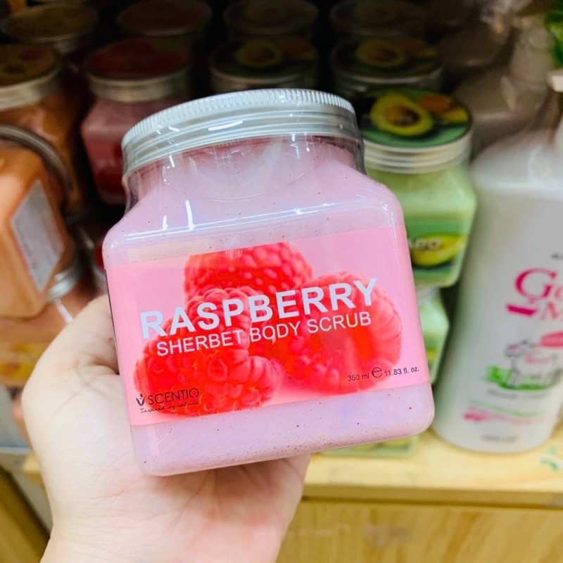 Tẩy Tế Bào Chết Body Quả Mâm Xôi Sáng Mịn Da Dưỡng Ẩm Thái Lan Beauty Buffet Scentio Avocado 350ml