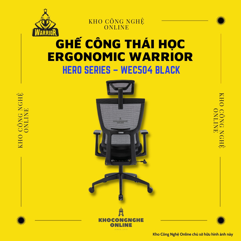 Ghế công thái học ergonomic WARRIOR – Hero series – WEC504 Black